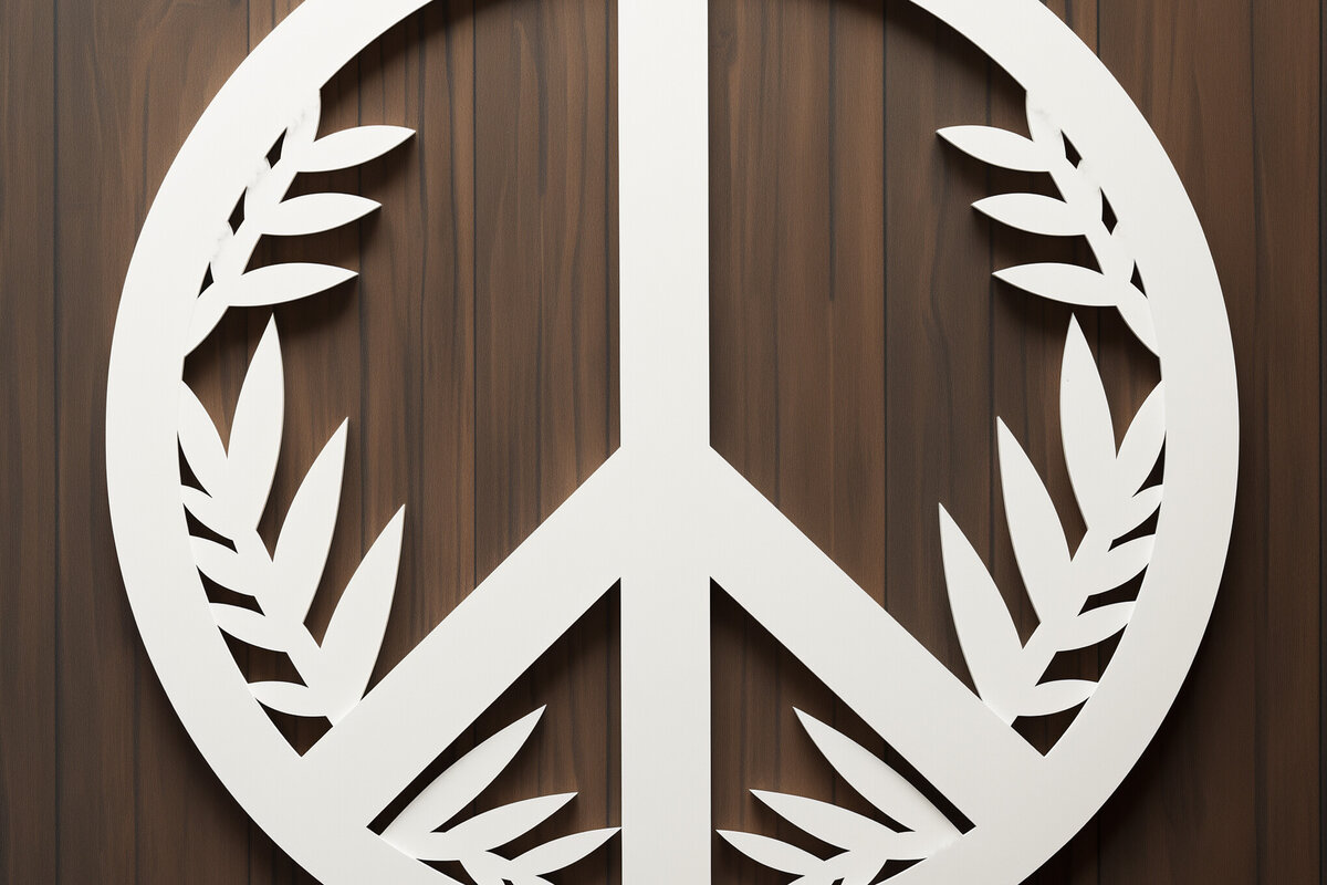 Intra απο ξύλο plywood 3mm-4mm πάχος - Cricut Πινακίδα ειρήνης με   Δίασταση 20x20 cm INTRAFABR-90949887