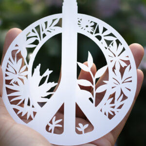 Intra απο ξύλο plywood 3mm-4mm πάχος - Cricut Πινακίδα ειρήνης με   Δίασταση 20x20 cm INTRAFABR-90950451