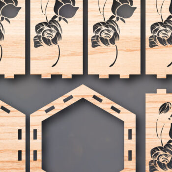 Intra απο ξύλο plywood 3mm-4mm πάχος - Cricut Laser Cut Rose Flower Lantern Δίασταση 25x25 cm INTRAFABR-48583681 - Image 1