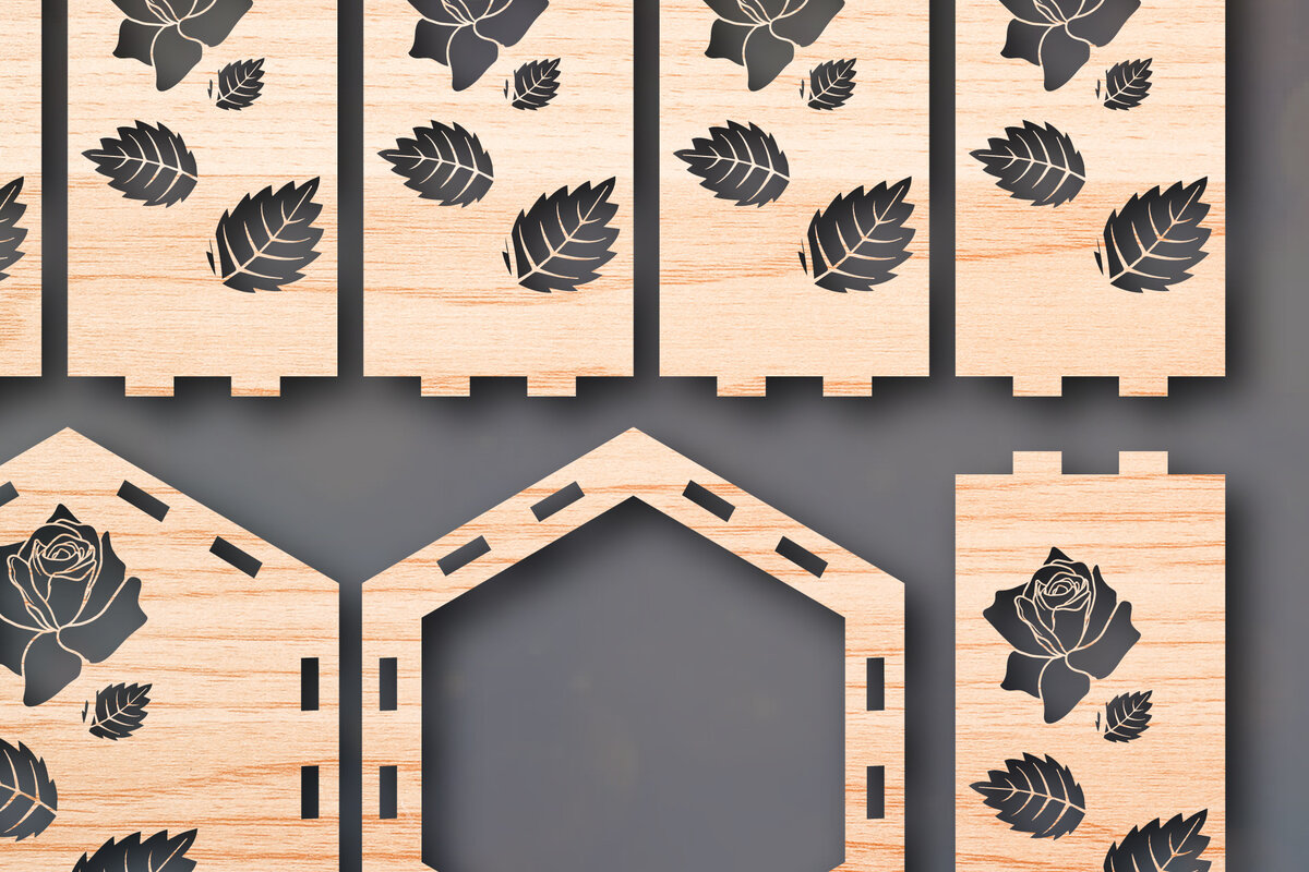 Intra απο ξύλο plywood 3mm-4mm πάχος - Cricut Laser Cut Rose Flower Lantern  Δίασταση 25x25 cm INTRAFABR-48657533