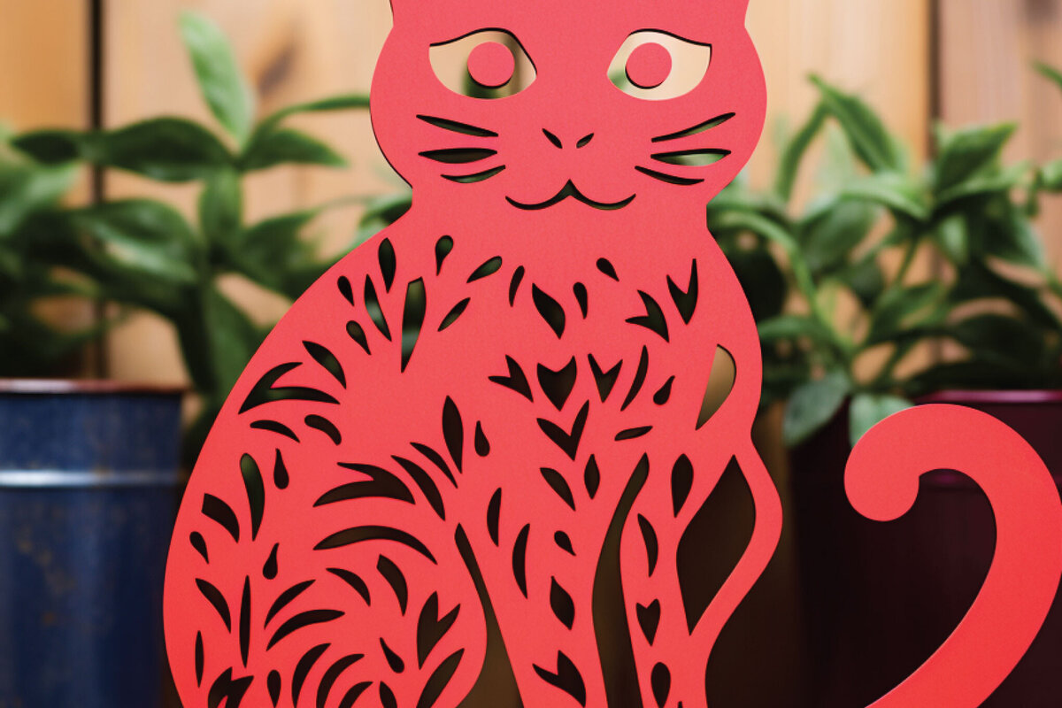 Intra απο ξύλο plywood 3mm-4mm πάχος - Cricut Laser Cut Valentine Cat  Δίασταση 4x4 cm INTRAFABR-88666525