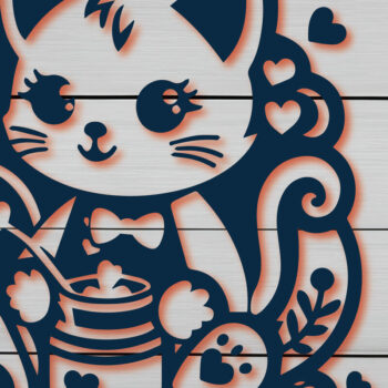 Intra απο ξύλο plywood 3mm-4mm πάχος - Cricut Laser Cut Valentine Cat Δίασταση 4x4 cm INTRAFABR-88685132 - Image 3