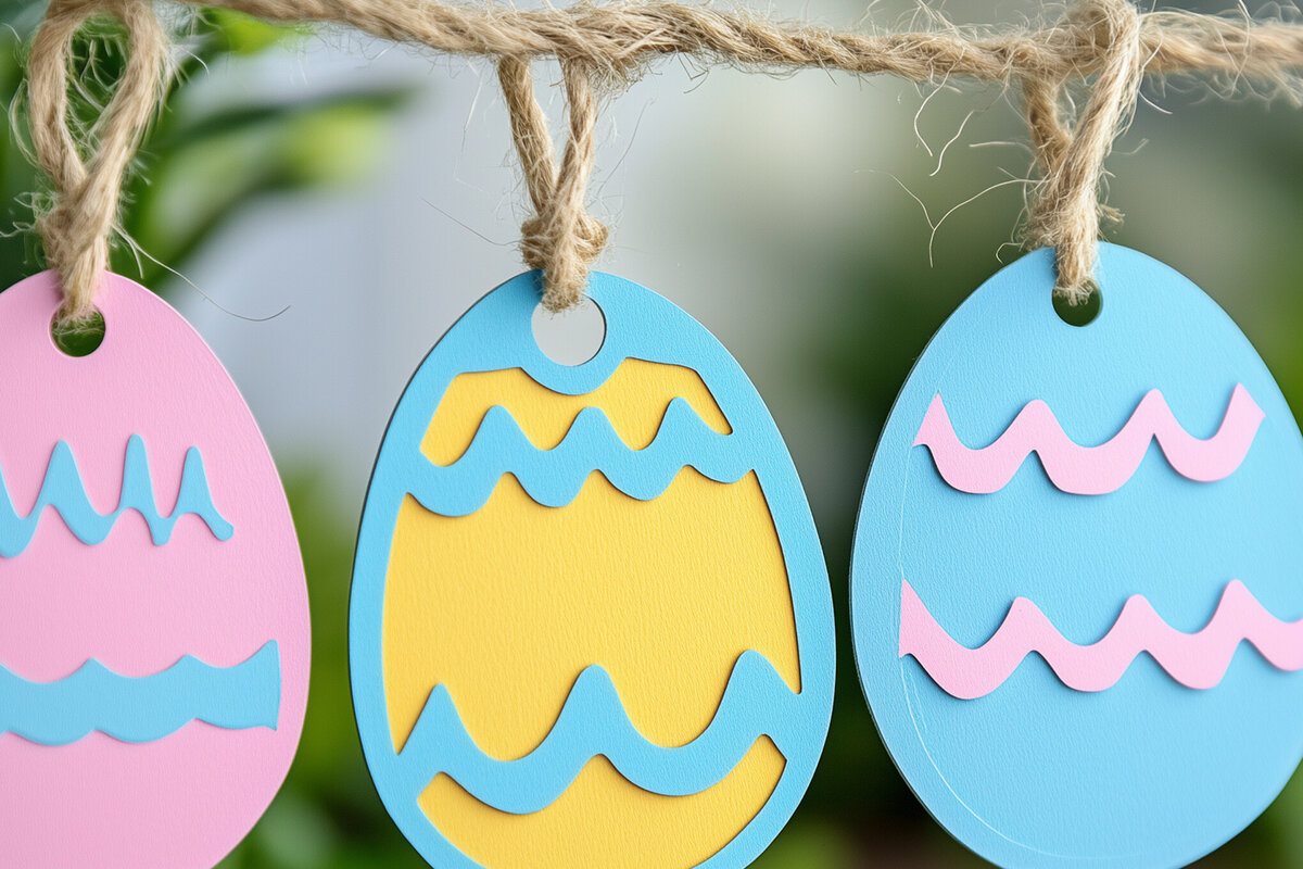 Intra απο ξύλο plywood 3mm-4mm πάχος - Πασχαλινά αυγά με στρώσεις Cricut Ετικέτα  Cut F Δίασταση 4x4 cm INTRAFABR-118199726