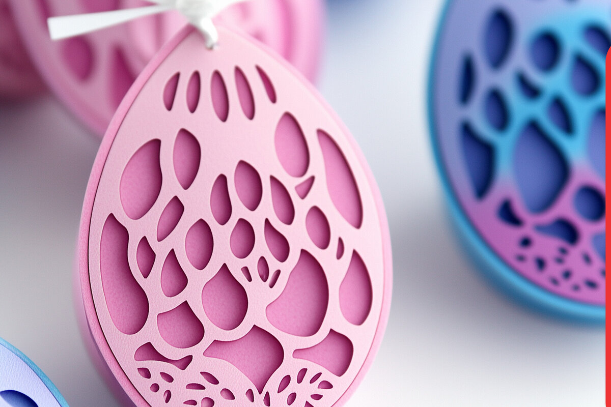 Intra απο ξύλο plywood 3mm-4mm πάχος - Πασχαλινά αυγά με στρώσεις Cricut Ετικέτα  Cut F Δίασταση 4x4 cm INTRAFABR-118200181