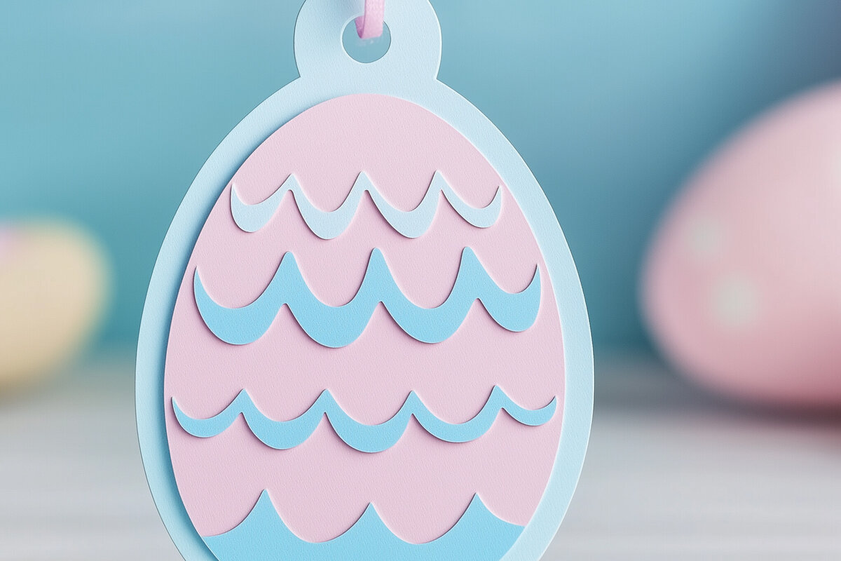 Intra απο ξύλο plywood 3mm-4mm πάχος - Πασχαλινά αυγά με στρώσεις Cricut Ετικέτα  Cut F Δίασταση 4x4 cm INTRAFABR-118193905