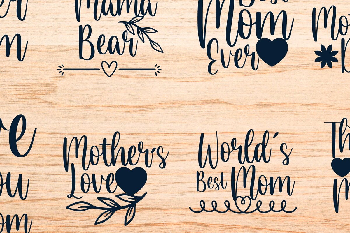 Intra απο ξύλο plywood 3mm-4mm πάχος - Πακέτο  Cricut Many Mother's Day Δίασταση 25x25 cm INTRAFABR-69129782