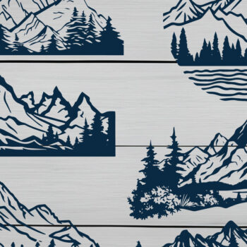 Intra απο ξύλο plywood 3mm-4mm πάχος - Πακέτο  Cricut Mountains Cut Laser Δίασταση 40x50 cm INTRAFABR-91489844 - Image 1