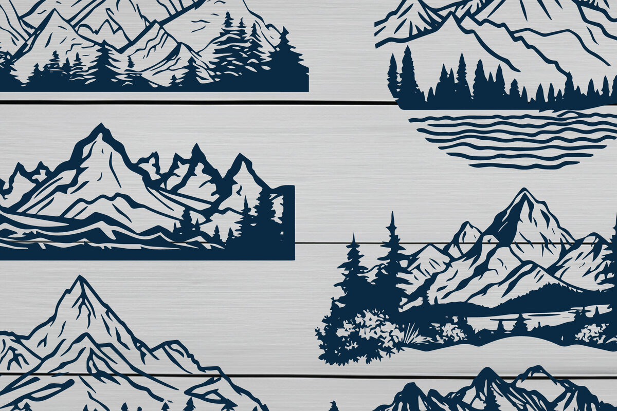 Intra απο ξύλο plywood 3mm-4mm πάχος - Πακέτο  Cricut Mountains Cut Laser Δίασταση 40x50 cm INTRAFABR-91489844