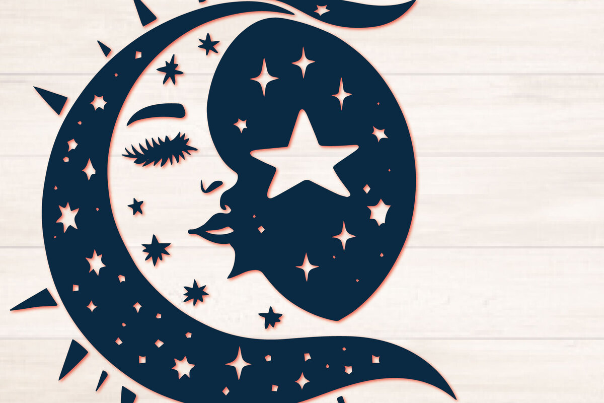 Intra απο ξύλο plywood 3mm-4mm πάχος - Cricut Mystical Moon Girl  Cut  Δίασταση 20x20 cm INTRAFABR-116575111