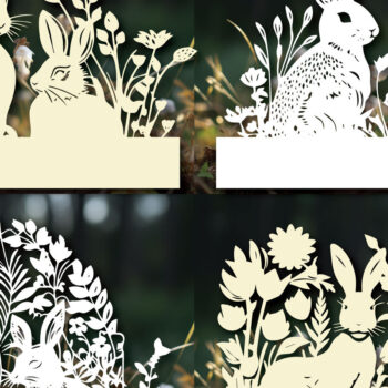 Intra απο ξύλο plywood 3mm-4mm πάχος - Πακέτο Cricut Paper Craft Rabbit  Δίασταση 4x4 cm INTRAFABR-89582220 - Image 1