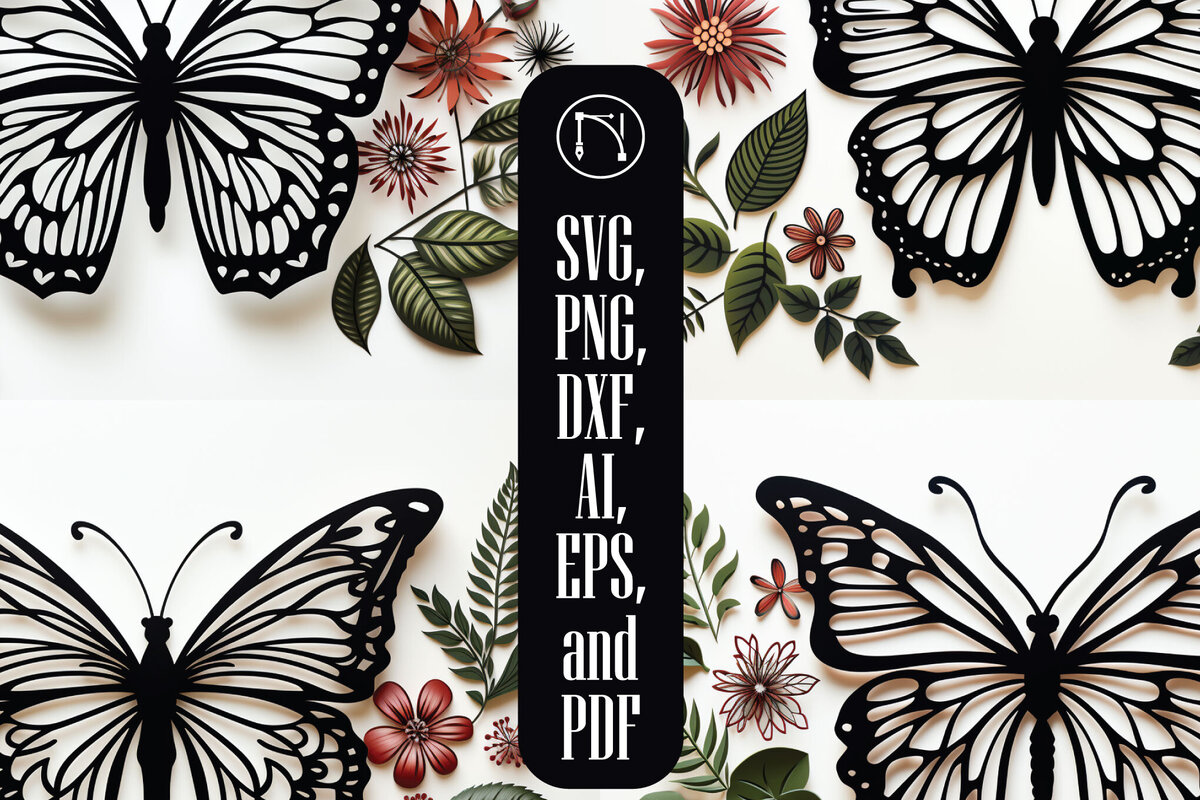 Intra απο ξύλο plywood 3mm-4mm πάχος - Πακέτο  Paper Cut Butterfly Cricut Δίασταση 4x4 cm INTRAFABR-83468673