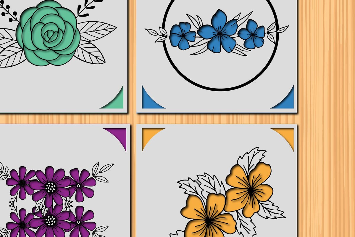 Intra απο ξύλο plywood 3mm-4mm πάχος - Cricut Paper Cut Floral Card  Bundle Δίασταση 20x20 cm INTRAFABR-35054387