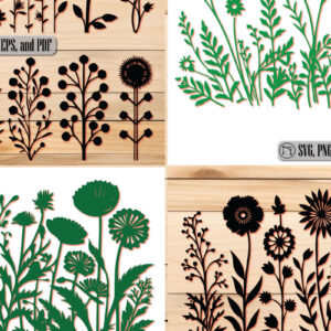 Intra απο ξύλο plywood 3mm-4mm πάχος - Πακέτο  με χαρτί Cricut Cut Wild Flowers Δίασταση 30x20 cm INTRAFABR-89285773