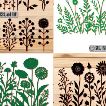 Intra απο ξύλο plywood 3mm-4mm πάχος - Πακέτο  με χαρτί Cricut Cut Wild Flowers Δίασταση 30x20 cm INTRAFABR-89285773 - Image 1