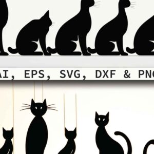 Intra απο ξύλο plywood 3mm-4mm πάχος - Πακέτο Cricut Papercut Cats  Δίασταση 4x4 cm INTRAFABR-80112449