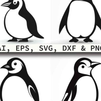 Intra απο ξύλο plywood 3mm-4mm πάχος - Cricut Penguin Vector Clipart  Bundle Δίασταση 4x4 cm INTRAFABR-80704326 - Image 1
