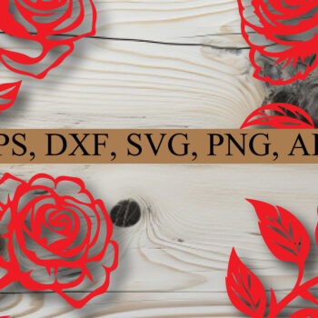 Intra απο ξύλο plywood 3mm-4mm πάχος - Cricut Rose Flowers Cut File Bundle Δίασταση 30x20 cm INTRAFABR-80833462 - Image 1