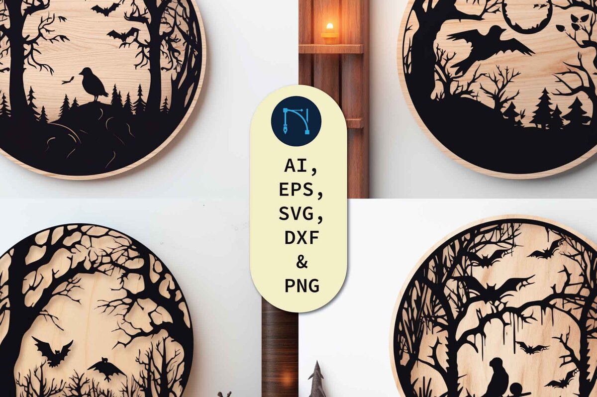 Intra απο ξύλο plywood 3mm-4mm πάχος - Πακέτο  με στρογγυλή ξύλινη πινακίδα Cricut Δίασταση 4x4 cm INTRAFABR-80200566