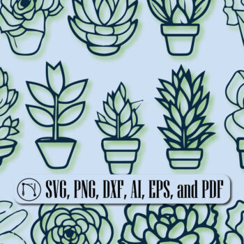 Intra απο ξύλο plywood 3mm-4mm πάχος - Cricut SUCCULENTS Cut File Bundle Δίασταση 10x15 cm INTRAFABR-89523233 - Image 4