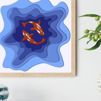 Intra απο ξύλο plywood 3mm-4mm πάχος - Αρχεία Cricut  FISH PANEL Δίασταση 15x15 cm INTRAFABR-10421004 - Image 6