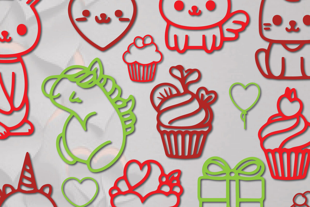 Intra απο ξύλο plywood 3mm-4mm πάχος - Πακέτο Cricut Valentine Animal  Δίασταση 4x4 cm INTRAFABR-86276403