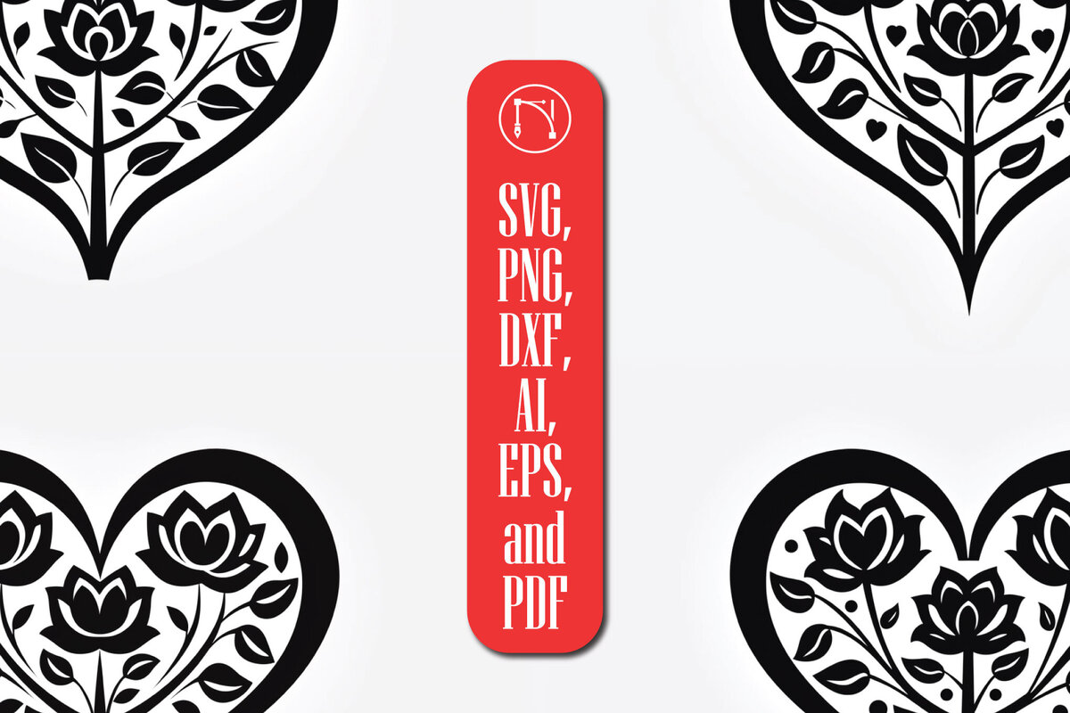 Intra απο ξύλο plywood 3mm-4mm πάχος - Πακέτο Cricut Valentine Floral Heart  Δίασταση 4x4 cm INTRAFABR-86227745