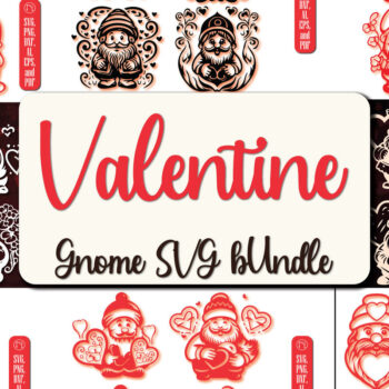 Intra απο ξύλο plywood 3mm-4mm πάχος - Cricut Valentine Gnome Mega Bundle Δίασταση 4x4 cm INTRAFABR-86721849 - Image 1