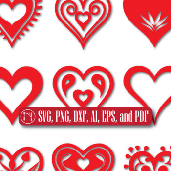 Intra απο ξύλο plywood 3mm-4mm πάχος - Πακέτο Cricut Valentine Heart  Δίασταση 4x4 cm INTRAFABR-85988370 - Image 1