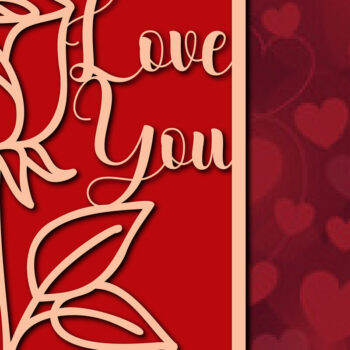 Intra απο ξύλο plywood 3mm-4mm πάχος - Πακέτο  Gift Card Cricut Valentine's Δίασταση 25x25 cm INTRAFABR-56997954 - Image 2