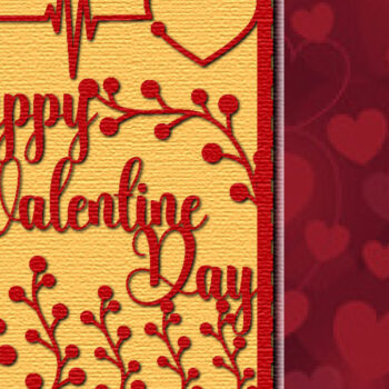 Intra απο ξύλο plywood 3mm-4mm πάχος - Πακέτο  Gift Card Cricut Valentine's Δίασταση 25x25 cm INTRAFABR-56997954 - Image 4