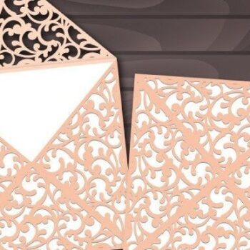 Intra απο ξύλο plywood 3mm-4mm πάχος - Προσκλητήριο γάμου Cricut Τετράπτυχη κάρτα Δίασταση 7x5 cm INTRAFABR-32394344 - Image 2