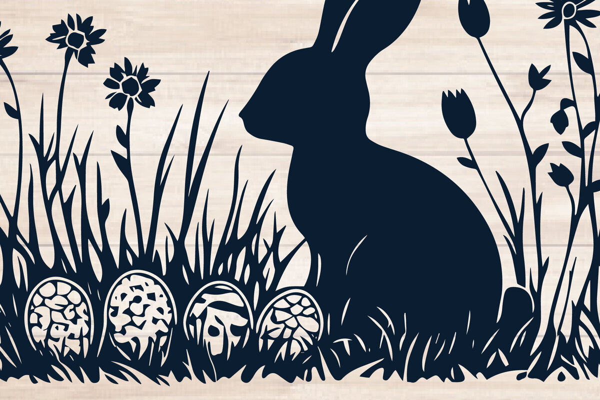 Intra απο ξύλο plywood 3mm-4mm πάχος - Cricut Wildflower Easter Bunny  Cut F Δίασταση 4x4 cm INTRAFABR-116531380