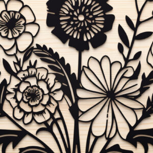 Intra απο ξύλο plywood 3mm-4mm πάχος - Πακέτο Cricut Wildflowers  Δίασταση 30x20 cm INTRAFABR-87021061