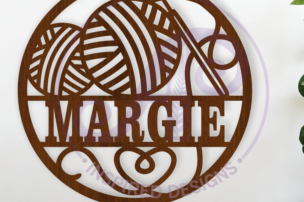 Intra απο ξύλο plywood 3mm-4mm πάχος - Πινακίδα τοίχου με όνομα βελονάκι,   Δίασταση 40x50 cm INTRAFABR-115989100