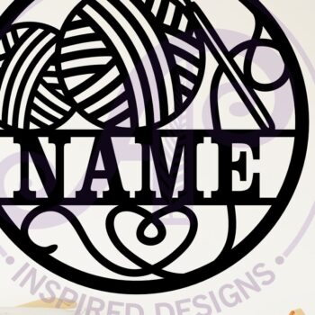 Intra απο ξύλο plywood 3mm-4mm πάχος - Πινακίδα τοίχου με όνομα βελονάκι,   Δίασταση 40x50 cm INTRAFABR-115989100 - Image 2