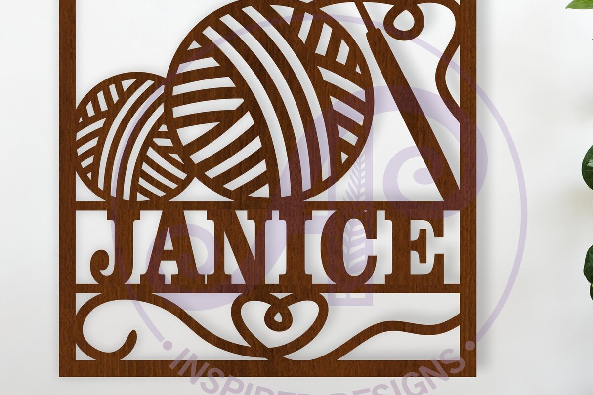 Intra απο ξύλο plywood 3mm-4mm πάχος - Πινακίδα τοίχου με όνομα βελονάκι,   Δίασταση 40x50 cm INTRAFABR-115398519