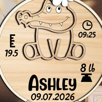 Intra απο ξύλο plywood 3mm-4mm πάχος - Crocky Baby Ανακοίνωση Στρογγυλός Κύκλος Δίασταση 30x20 cm INTRAFABR-118981974 - Image 1