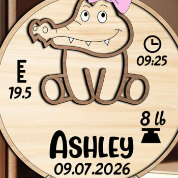 Intra απο ξύλο plywood 3mm-4mm πάχος - Crocky Baby Ανακοίνωση Στρογγυλός Κύκλος Δίασταση 30x20 cm INTRAFABR-118981974 - Image 2