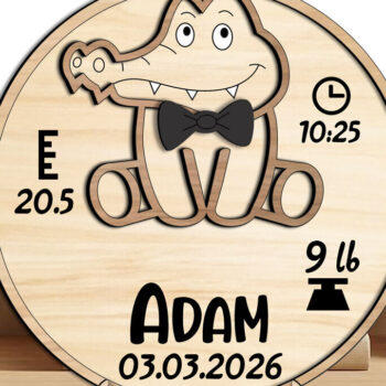 Intra απο ξύλο plywood 3mm-4mm πάχος - Crocky Baby Ανακοίνωση Στρογγυλός Κύκλος Δίασταση 30x20 cm INTRAFABR-118981974 - Image 3