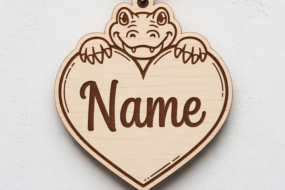 Intra απο ξύλο plywood 3mm-4mm πάχος - Κροκόδειλος Όνομα Μπρελόκ  Δίασταση 4x4 cm INTRAFABR-122895999