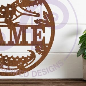 Intra απο ξύλο plywood 3mm-4mm πάχος - Πινακίδα ονόματος κροκόδειλου  Laser Cut Δίασταση 30x20 cm INTRAFABR-96469385