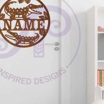 Intra απο ξύλο plywood 3mm-4mm πάχος - Πινακίδα ονόματος κροκόδειλου Laser Cut Δίασταση 30x20 cm INTRAFABR-96469385 - Image 4