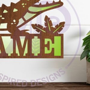 Intra απο ξύλο plywood 3mm-4mm πάχος - Σήμα ονόματος κροκόδειλου  Laser Cut Δίασταση 30x20 cm INTRAFABR-96528191