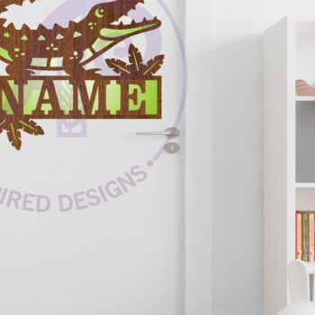 Intra απο ξύλο plywood 3mm-4mm πάχος - Σήμα ονόματος κροκόδειλου  Laser Cut Δίασταση 30x20 cm INTRAFABR-96528191 - Image 3