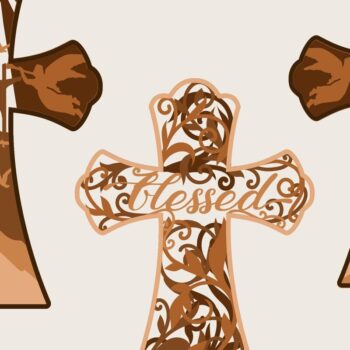 Intra απο ξύλο plywood 3mm-4mm πάχος - CROSS 3D Bundle Religious Layered Δίασταση 9x12 cm INTRAFABR-30916008 - Image 6