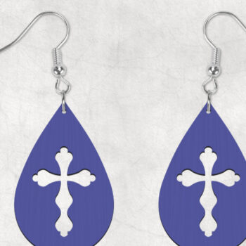 Intra απο ξύλο plywood 3mm-4mm πάχος - Σκουλαρίκια Cross Boho Δίασταση 3x3 cm INTRAFABR-28867986 - Image 1