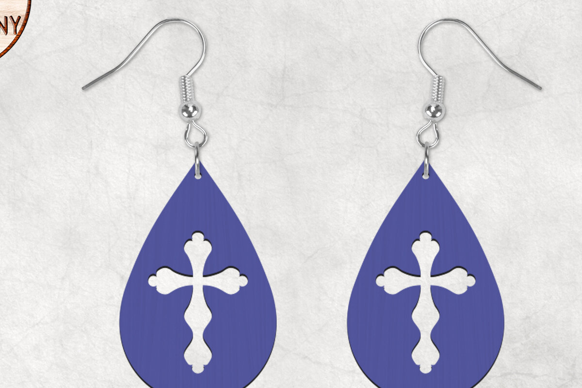 Intra απο ξύλο plywood 3mm-4mm πάχος - Σκουλαρίκια Cross Boho Δίασταση 3x3 cm INTRAFABR-28867986