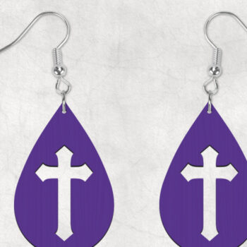 Intra απο ξύλο plywood 3mm-4mm πάχος - Σκουλαρίκια Cross Boho Δίασταση 3x3 cm INTRAFABR-28867653 - Image 1