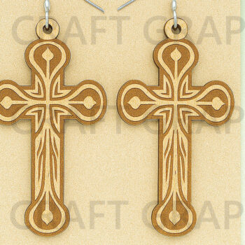 Intra απο ξύλο plywood 3mm-4mm πάχος - Σταυρωτά σκουλαρίκια – Πακέτο Christian  Δίασταση 3x3 cm INTRAFABR-124681769 - Image 5