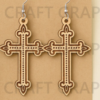 Intra απο ξύλο plywood 3mm-4mm πάχος - Σταυρωτά σκουλαρίκια – Πακέτο Christian  Δίασταση 3x3 cm INTRAFABR-124681769 - Image 8